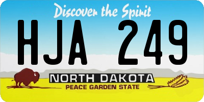 ND license plate HJA249