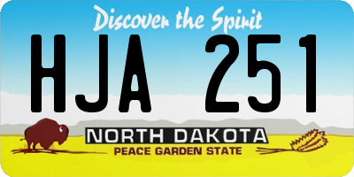 ND license plate HJA251