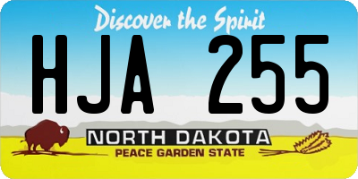 ND license plate HJA255