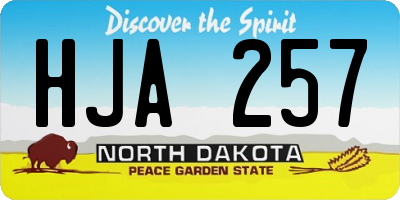 ND license plate HJA257