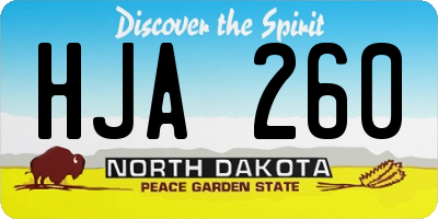ND license plate HJA260