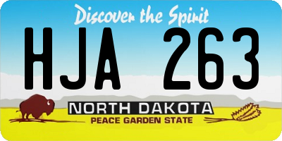 ND license plate HJA263