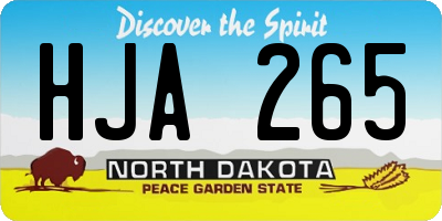 ND license plate HJA265