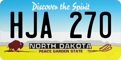ND license plate HJA270