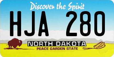 ND license plate HJA280