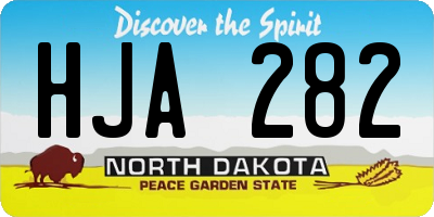 ND license plate HJA282