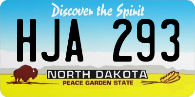 ND license plate HJA293