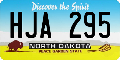 ND license plate HJA295