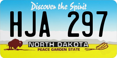 ND license plate HJA297