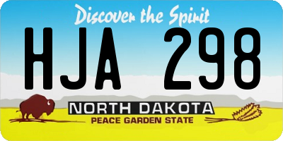 ND license plate HJA298