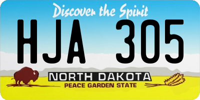 ND license plate HJA305