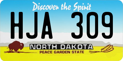 ND license plate HJA309