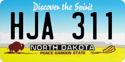ND license plate HJA311