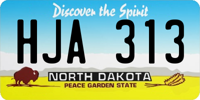 ND license plate HJA313