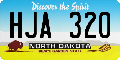 ND license plate HJA320