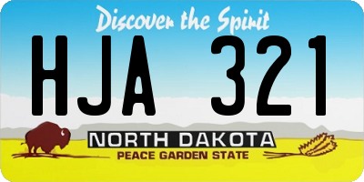 ND license plate HJA321