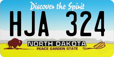 ND license plate HJA324