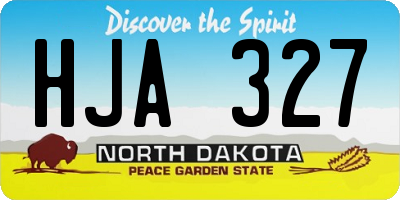 ND license plate HJA327