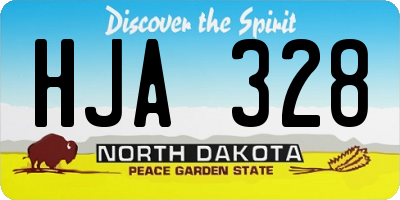 ND license plate HJA328