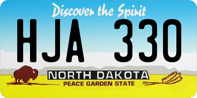 ND license plate HJA330