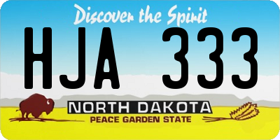 ND license plate HJA333