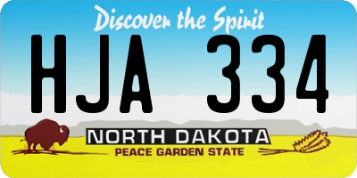 ND license plate HJA334