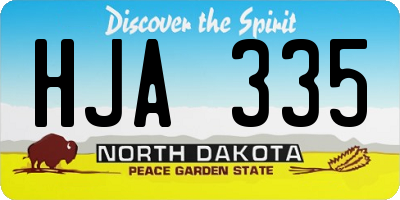 ND license plate HJA335