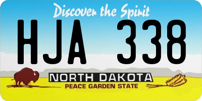ND license plate HJA338