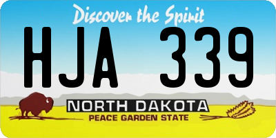 ND license plate HJA339