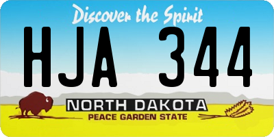 ND license plate HJA344