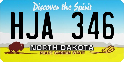 ND license plate HJA346