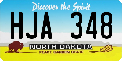 ND license plate HJA348