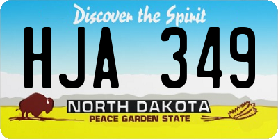 ND license plate HJA349