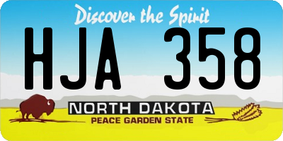 ND license plate HJA358
