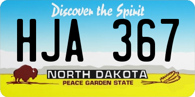 ND license plate HJA367