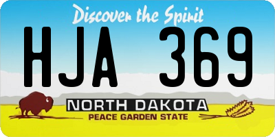 ND license plate HJA369