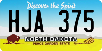 ND license plate HJA375
