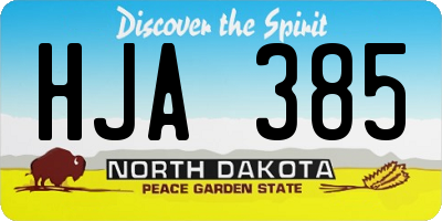 ND license plate HJA385