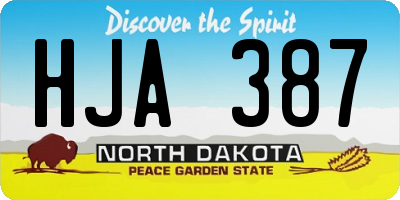 ND license plate HJA387