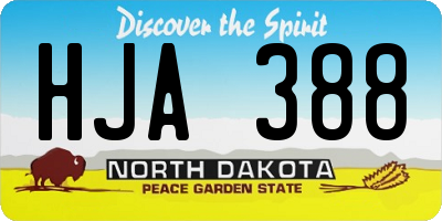 ND license plate HJA388