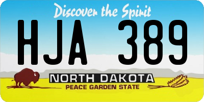 ND license plate HJA389