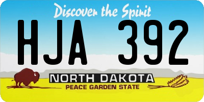 ND license plate HJA392
