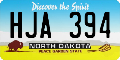 ND license plate HJA394