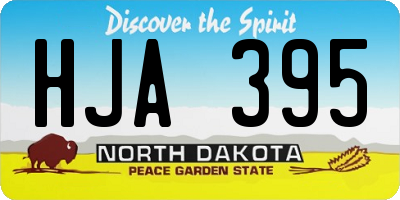 ND license plate HJA395