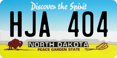 ND license plate HJA404