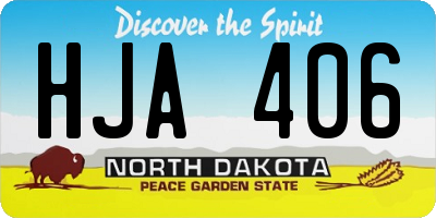 ND license plate HJA406