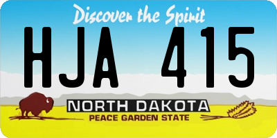 ND license plate HJA415