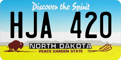 ND license plate HJA420
