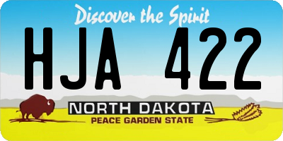 ND license plate HJA422