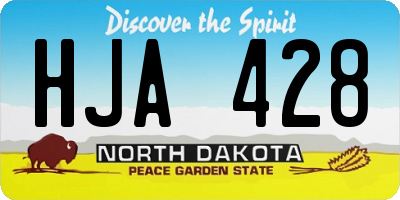 ND license plate HJA428